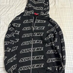 Supreme Black and White Graphic Hoodie